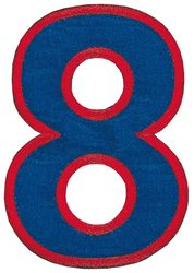 Nažehľovacie vyšívané - osmička modrá výška 8 cm